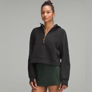 Lululemon Black Half-Zip Women's Hoodie with Gold Zipper